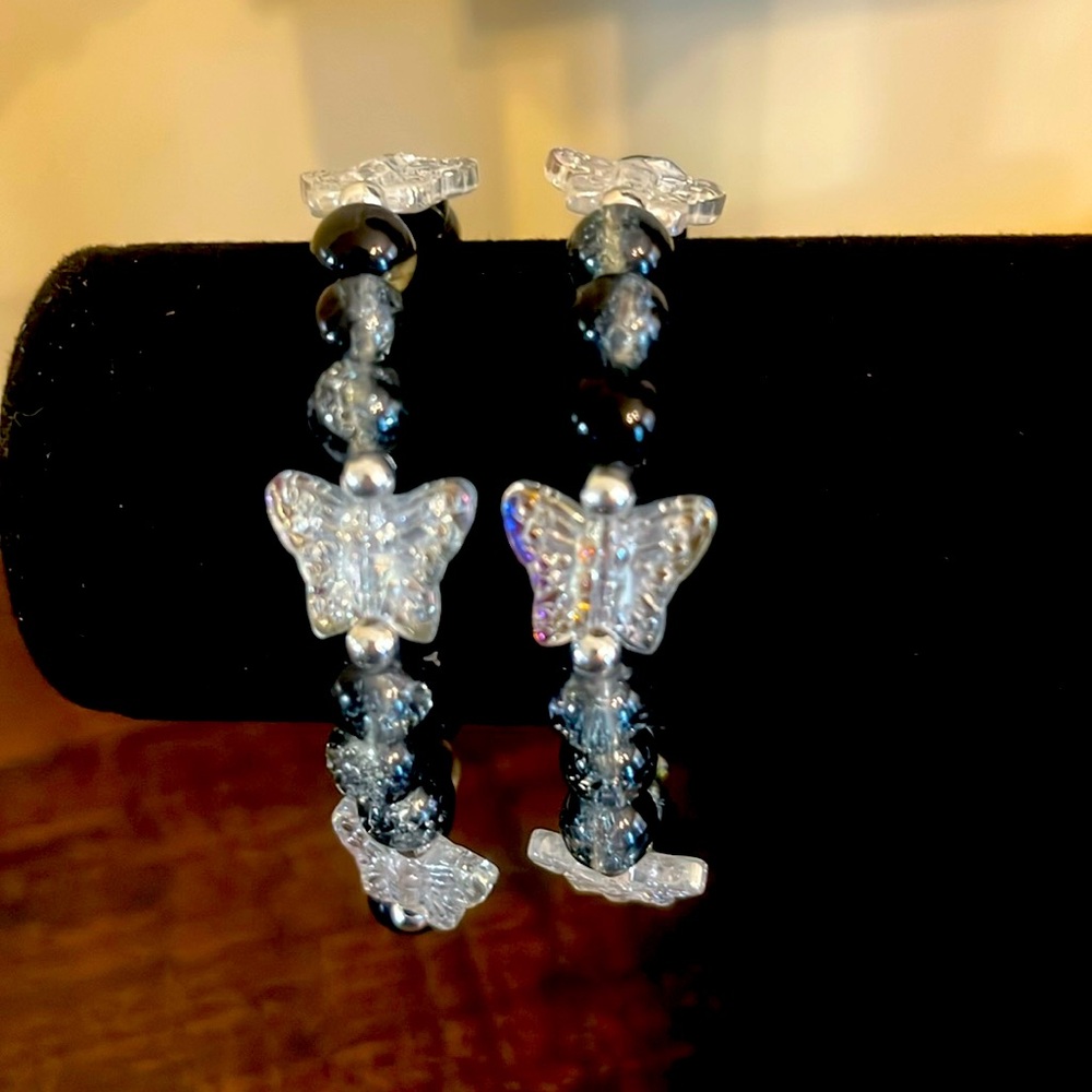 Cute glass beaded butterfly bracelet. Wearing or loved one.